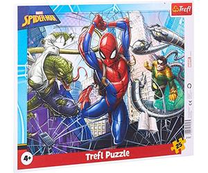 Trefl, Puzzle con Cornice, Marvel Spiderman, 25 Elementi, Coraggioso Spiderman, per Bambini da 4 anni
