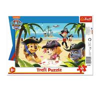 Trefl, Puzzle con Cornice, PAW Patrol, 15 Elementi, Gli amici di Paw Patrol, per Bambini da 3 anni