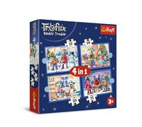 Trefl - Puzzle da 12 a 24 pezzi, 4 in 1: U Treflików Pada Śnieg, 4+ | Set di 4 puzzle, diversi livelli di difficoltà sviluppo della concentrazione e della percezione alta qualità, regalo perfetto