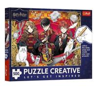 Trefl - Puzzle da 500 pezzi, Disney Princess, Fairytale Kingdoms | Serie Creativa, Per bambini e adulti dai 10 anni in su, Colora te stesso, Intrattenimento creativo, Vestibilità perfetta