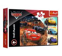 Trefl-60 Elementi, Saetta McQueen con Gli Amici, per Bambini dai 4 Anni Puzzle, Colore Disney Cars, 17327