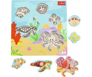 Trefl - Puzzle Drevená vkládačka Zvieratká pod vodou - 1-39 Pezzi