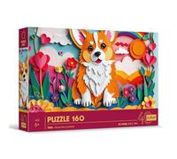 Trefl - Puzzle con effetto 3D, cane - 160 pezzi - 40 anni Trefl, puzzle animali colorati, per bambini dai 6 anni in su