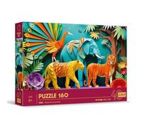 Trefl Effetto 3D, Giungla-160 Pezzi-40° Anniversario, Puzzle Colorato, per Bambini a partire dai 6 anni, Multicolore, 40051