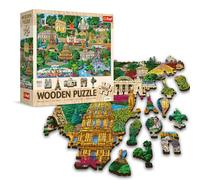 Trefl Puzzle Francia - 1000 elementi, artigianato in legno, forme irregolari, 100 simboli francesi e monumenti, puzzle moderno di alta qualità fai da te per adulti e bambini dai 12 anni