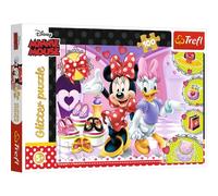 Trefl- Puzzle Glitter 100 Pezzi, Minnie e bigiotteria, per Bambini dai 5 Anni, Colore Disney