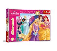 Trefl - Puzzle glitterato: Disney Princess, La magia dell'amicizia - 100 pezzi - Un puzzle scintillante con personaggi delle fiabe, intrattenimento creativo, divertimento per bambini dai 5 anni in su