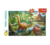 Trefl 60 Elementi, per Bambini dai 4 Anni Puzzle, Colore Il Cammino dei Dinosauri, Weg der Dinosaurier, 17319