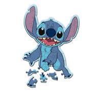 Trefl - Puzzle in Legno Originali: Disney, Lilo & Stitch: Stitch - 50 Pezzi, Wood Craft Junior, Forme irregolari, 10 figure, puzzle moderno, divertente per bambini dai 5 anni