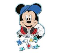 Trefl - Puzzle in Legno Originali: Disney, Mickey Mouse: Nel Mondo di Topolino - 50 Pezzi, Wood Craft Junior, Forme irregolari, 10 figure, puzzle moderno, divertente per bambini dai 5 anni