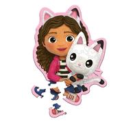 Trefl - Puzzle in Legno Originali: Gabby's Dollhouse, Gabby e il suo Gatto - 50 Pezzi, Wood Craft Junior, Forme irregolari, 10 figure, puzzle moderno, divertente per bambini dai 5 anni