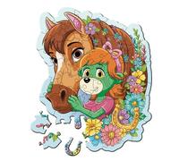 Trefl Famiglia iki Legno: The Treflik Family, L'Allegra Treflik-50 Pezzi, Incastro Wooden, Forme Irregolari, 10 Personaggi, Puzzle Moderno per Bambini dai 5 Anni, Multicolore, 20259