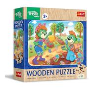 Trefl- Famiglia Treflik Legno: The Family, Scopri Treflik-24 Pezzi, Wooden Puzzle, Bordi Arrotondati, Motivo Decorativo sul Retro, per Bambini dai 3 Anni, Multicolore, 20263