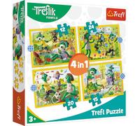 Trefl, Puzzle, La famiglia Treflik, da 12 a 24 Pezzi, 4 Set, Giocare insieme ai Treflik, per Bambini dai 3 Anni