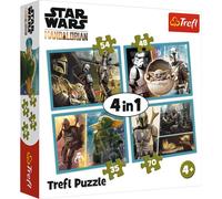 Trefl, Puzzle Mandalorian e il suo mondo, da 35 a 70 pezzi, set da 4 pezzi, Star Wars, per bambini dai 3 anni in su, 28,5 x 20,5 cm