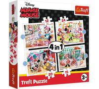 Trefl 12 A 24 Elementi, 4 Set, Minnie Con Gli Amici, Per Bambini Da 3 Anni Puzzle, Colore mit Freunden Disney, 34355