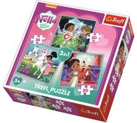 Trefl puzzle Nella, la principessa cavaliere - set 3in1 (20, 36, 50 pezzi)