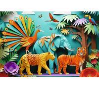 Trefl Effetto 3D, Giungla-160 Pezzi-40° Anniversario, Puzzle Colorato, per Bambini a partire dai 6 anni, Multicolore, 40051