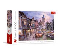 Trefl, Puzzle, Parco Divertimenti, 3000 Elementi, Alta Qualità, Giostre, Parco Divertimenti, Dennis Levan, Art Puzzle, Ruota Panoramica, Palloncini, Intrattenimento Creativo, per Adulti e Bambini