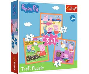 Trefl, Puzzle, Peppa Pig, da 20 a 50 Pezzi, 3 set, Fantasiosa Peppa Pig, per Bambini dai 3 anni