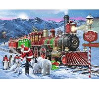 Trefl Premium Plus Quality-Puzzle Tea Time: Christmas Train-1000 Elements, Nostalgic Painted Picture Series, for Adults and Children over 14 years old, Multicolore, 12097