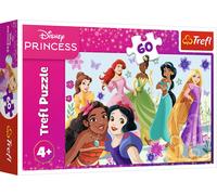 Trefl - Disney Princesses, Princesses in Action - Puzzle da 60 pezzi - Puzzle colorato con personaggi delle fiabe, divertimento per bambini dai 4 anni in su