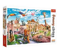 Trefl - Puzzle Roma selvaggia - 1000 Elementi, puzzle città divertenti, capitali d'Europa, città di Roma, puzzle animali, puzzle fai da te, intrattenimento creativo, puzzle classico