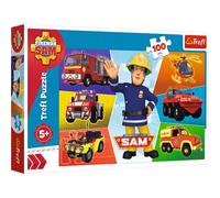 Trefl, Puzzle, Sam il Pompiere, 100 Pezzi, Veicoli di Sam il Pompiere, per Bambini dai 5 Anni