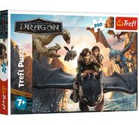 Trefl How to Train Your Dragon, Toothless and Friends 200 pezzi-Puzzle colorato con personaggi delle fiabe, intrattenimento creativo, divertimento per bambini dai 7 anni in su, Multicolore, 13348