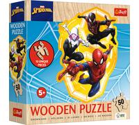 Trefl - Puzzle Spiderman pronto all'azione in legno - 40-99 Pezzi