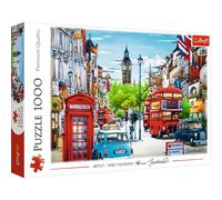 Trefl - Puzzle Strate di Londra - 1000 Elementi, città, London Street View, Inghilterra, Big Ben, edificio, puzzle fai da te, intrattenimento creativo, regalo, divertimento, puzzle classici
