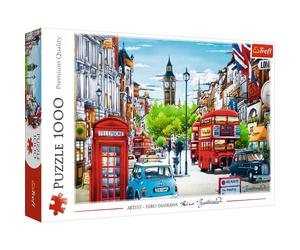 Trefl - Puzzle Strate di Londra - 1000 Elementi, città, London Street View, Inghilterra, Big Ben, edificio, puzzle fai da te, intrattenimento creativo, regalo, divertimento, puzzle classici