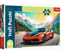 Trefl Corsa contro il Tempo 100 Pezzi-Puzzle con Veicoli, Intrattenimento Creativo, Divertimento per Bambini dai 5 anni, Multicolore, 16490