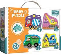 Trefl-Puzzle Veicoli in cantiere da 3 a 6 Pezzi, 4 set, per Bambini da 2 anni, Colore, klein bis mittel