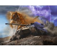 Trefl Premium Plus Quality World of Tanks, Tiger II-1000 elementi, serie di puzzle con carri armati, per adulti e bambini dai 14 anni in su, Multicolore, 12089
