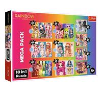Trefl - Rainbow High, Collezione di Bambole alla Moda - Puzzle 10 in 1 | 10 Puzzle, da 14 a 48 Pezzi - Puzzle con Personaggi Delle Fiabe, Bambole alte Arcobaleno per Bambini dai 4 anni in su