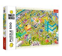 Trefl - Smiley Wordls, dov'è lo Smiley?- Puzzle 500 pezzi - Sorriso, Facce Felici, Emote, Puzzle Moderno fai-da-te, Intrattenimento Creativo, Divertimento, Puzzle per Adulti e Bambini dai 10 anni