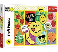 Trefl 200 pezzi-Sorriso, Emote, colorati con frutta, Intrattenimento creativo, Divertimento per bambini dai 7 anni Puzzle, Colore Smiley World, Faccina allegra, 13297