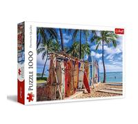 Trefl - Spiaggia di Waikiki, Hawaii- Puzzle 1000 Pezzi - Puzzle Moderno per Appassionati di Surf, USA, Fai da Te, Intrattenimento Creativo, Divertimento, Puzzle Classico per Adulti e Bambini a partire