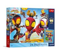 Trefl - Spidey and His Super Friends, Le avventure dello Spider-Team - Puzzle Maxi da 24 pezzi - pezzi grandi, poster da collezione, intrattenimento creativo, per bambini dai 3 anni in su