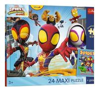 Trefl - Spidey e super amici, avventure della troupe ragno - Puzzle 24 Maxi - 24 pezzi grandi, poster da collezione, intrattenimento creativo, per bambini dai 3 anni in su