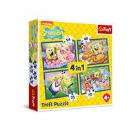 Trefl - SpongeBob, La Vita Sottomarina di SpongeBob - Puzzle 4in1, 4 Puzzle, dal 35 al 70 Pezzi - Diversi Livelli di Difficoltà, per Bambini dai 4 anni