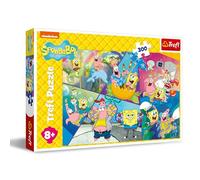 Trefl - SpongeBob Spugna sull'isola di Bikini - Puzzle 300 Pezzi - Puzzle colorato con personaggi cinematografici animati, intrattenimento creativo, tempo libero per bambini a partire da 8 anni