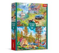 Trefl Puzzle 2in1: Rilassamento estivo-2 x 500 Pezzi-Set di Due Rompicapi, DIY, Passatempo Creativo, per Adulti e Bambini dai 10 anni, Colore mulitcolor, 37497