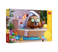 Trefl The Treflik Family, 160 pezzi-Puzzle colorato con capibara alle terme, intrattenimento creativo, divertimento per bambini dai 6 anni in su, Multicolore, 15433