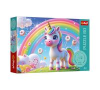 Trefl The Treflik Family, Candy World 60 pezzi-Puzzle colorato con unicorni, intrattenimento, divertimento per bambini dai 4 anni in su, Multicolore, 17416