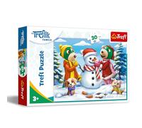 Trefl The Family, Giochi Invernali dei Treflik 30 Tessere - Puzzle Colorati con i Personaggi delle Fiabe, Intrattenimento Creativo, Divertimento per Bambini a partire dai 3 anni, Multicolore, 18300