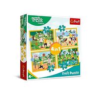 Trefl - The Treflik Family, La Famiglia Treflik in Vacanza - Puzzle 4in1, 4 Puzzle, da 35 a 70 Pezzi - Puzzle Colorati con i Personaggi della Fiaba La Famiglia Treflik, Diversi Livelli di Difficoltà