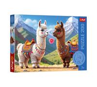 Trefl - The Treflik Family, Lama colorate - Puzzle da 200 pezzi - Un puzzle colorato con animali, per bambini dai 7 anni in su