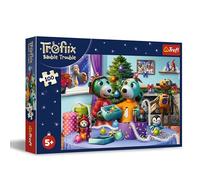 Trefl - The Treflik Family, Natale in Casa Treflik - Puzzle 100 Pezzi - Puzzle di Natale con i Protagonisti della Fiaba, per Bambini dai 5 anni